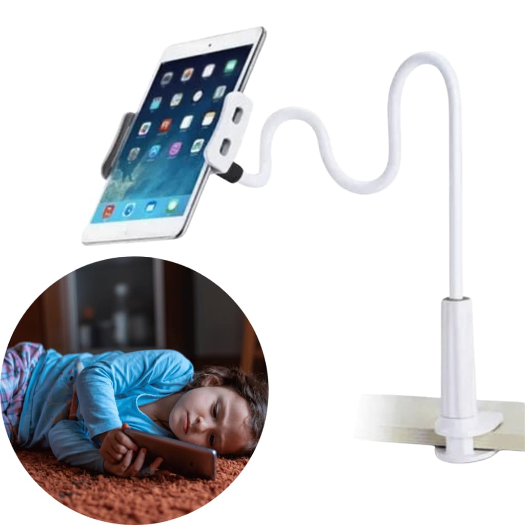 Suporte Para Tablet Branco Celular Articulado Mesa Gravar Video Top