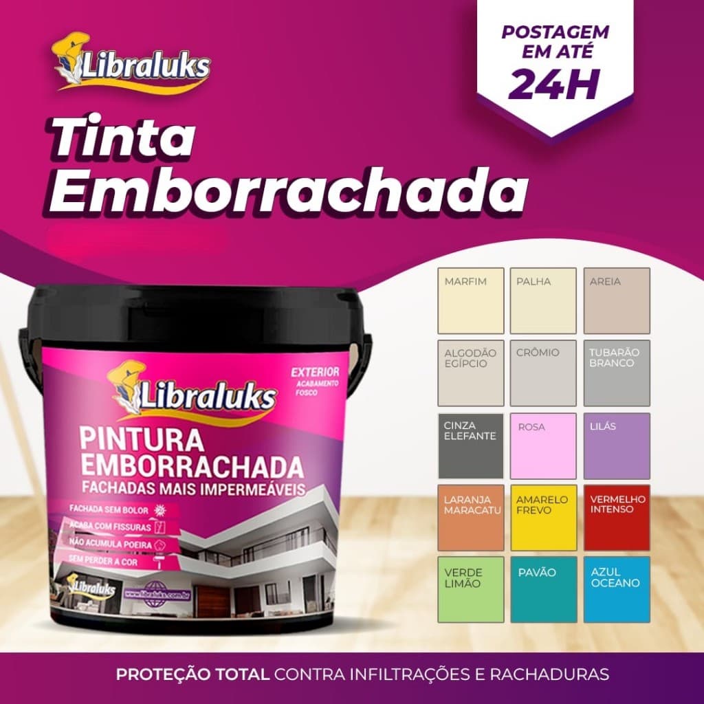 MAXIMA TINTA EMBORRACHADA LIQUIDA 10KG  PROTECAO TOTAL IMPERMEABILIZANTE  INTERNO E EXTERNO CORES DA MODA 2026