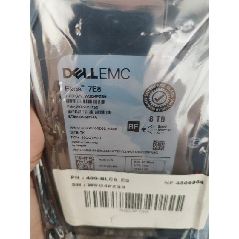 HD SAS Dell EMC Seagate 8TB - Novo/Lacrado