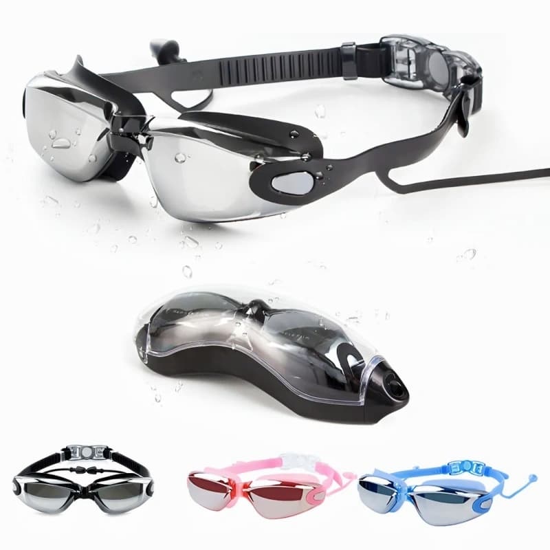 Óculos De Natação Profissionais Anti-Embaciamento À Prova D'água Com Plugue De Ouvido Adequado Para Adultos