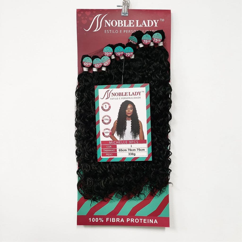 Cabelo Cacheado Fibra 100% PROTEÍNA 9 Telas 330G 65/70/75CM MICHELLE NOBLE LADY
