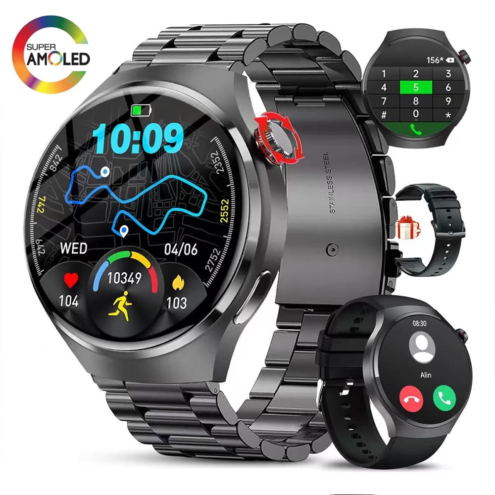 2026 Relógio Smart Watch 4 PRO Homens HD Tela Colorida Bluetooth Chamada Monitor De Pressão Arterial