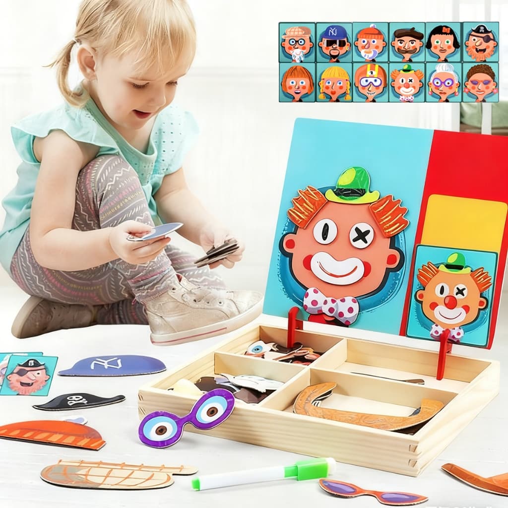 Rinquedo Lousa Magnetica 3 Em 1 Infantil Imã Educativo Madeira Pedagogico Com Canetinha