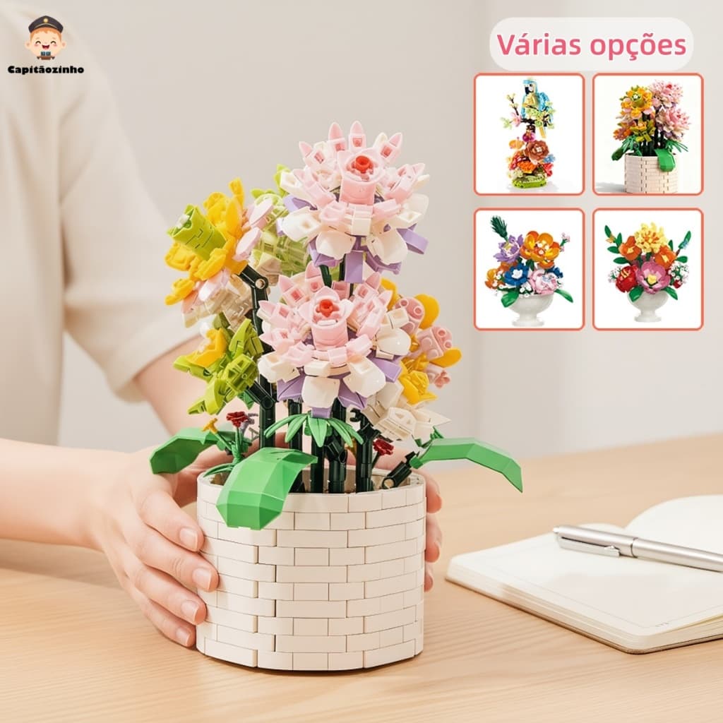 Super Fofo Flores Preservadas, Mini Blocos de Construção, Decoração para Casa, Presente Criativo
