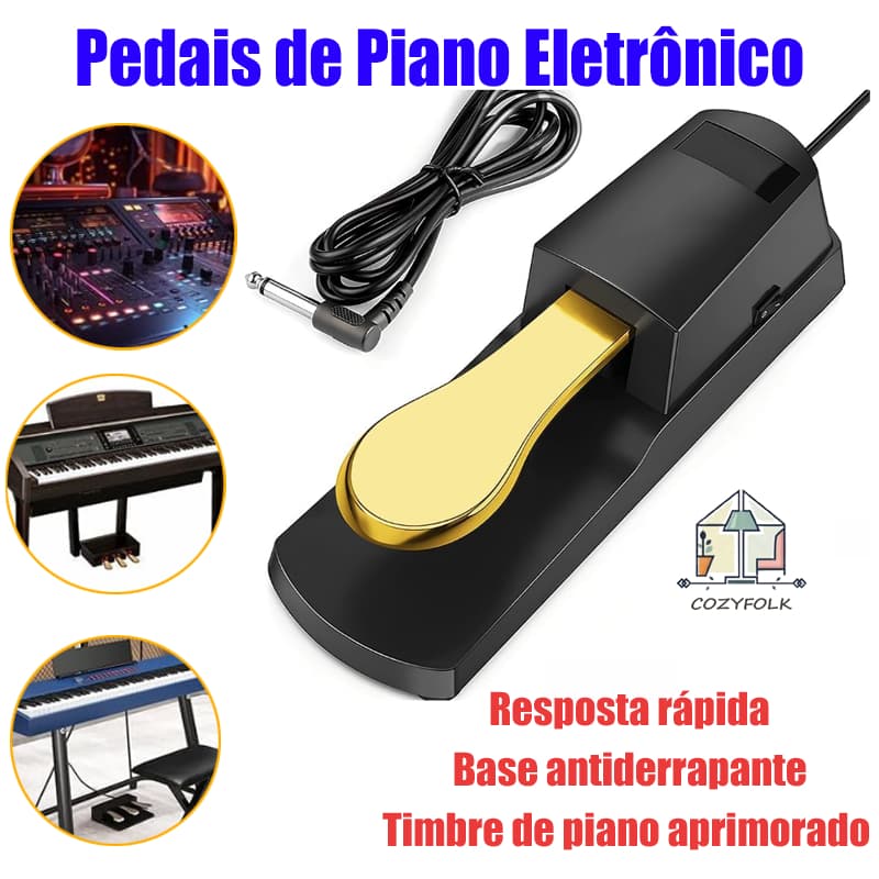 Pedal Sustain Teclado Universal Yamaha Roland Durável Resistente Bertô
