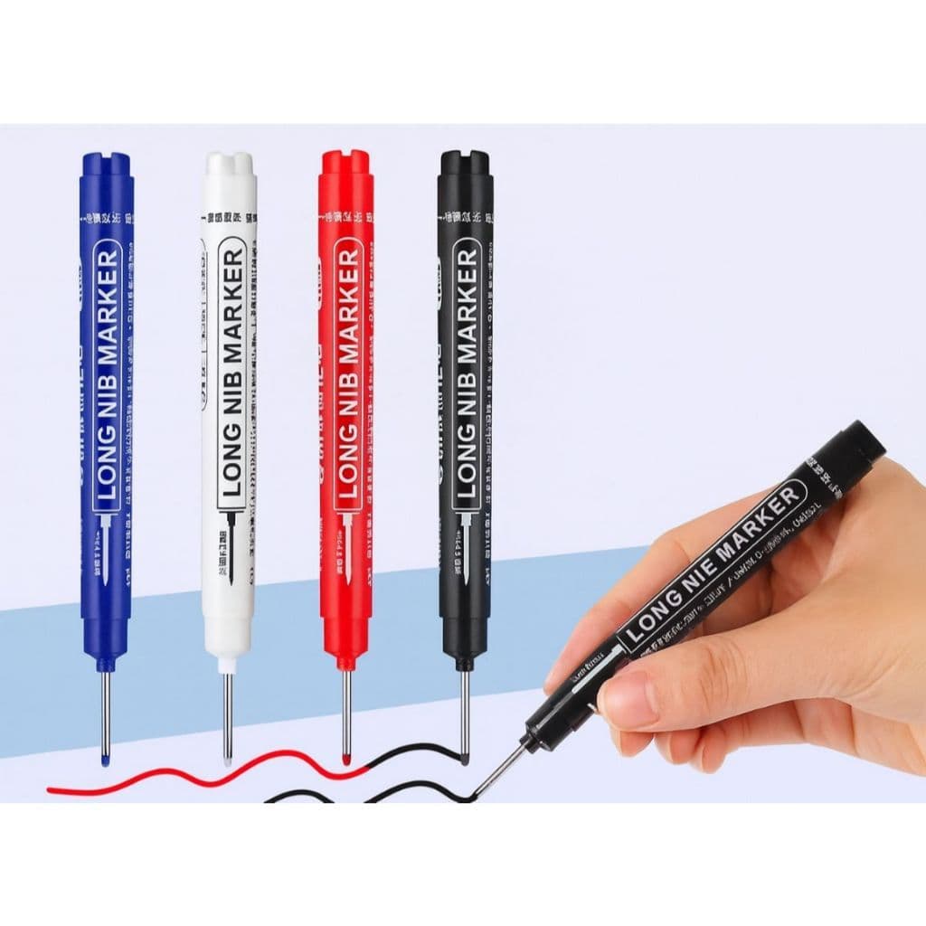 Aleatório Kit Caneta Canetão Ponta Longa Grande Marca Furo na Parede Marceneiro Vidraceiro -JHB