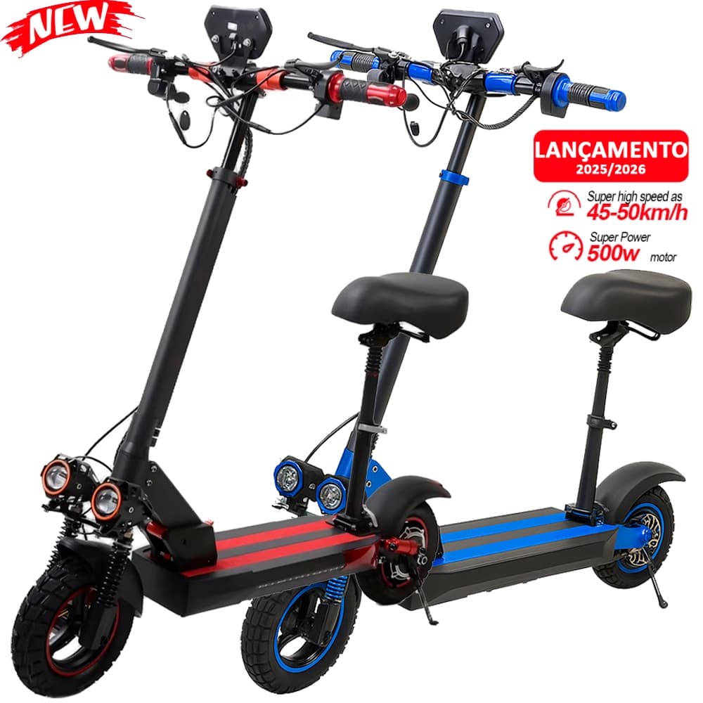 Patinete Elétrico Adulto 500w Com Assento Banco Motorizado 40km/h Autonomia Até 50Km Suporta 150Kg
