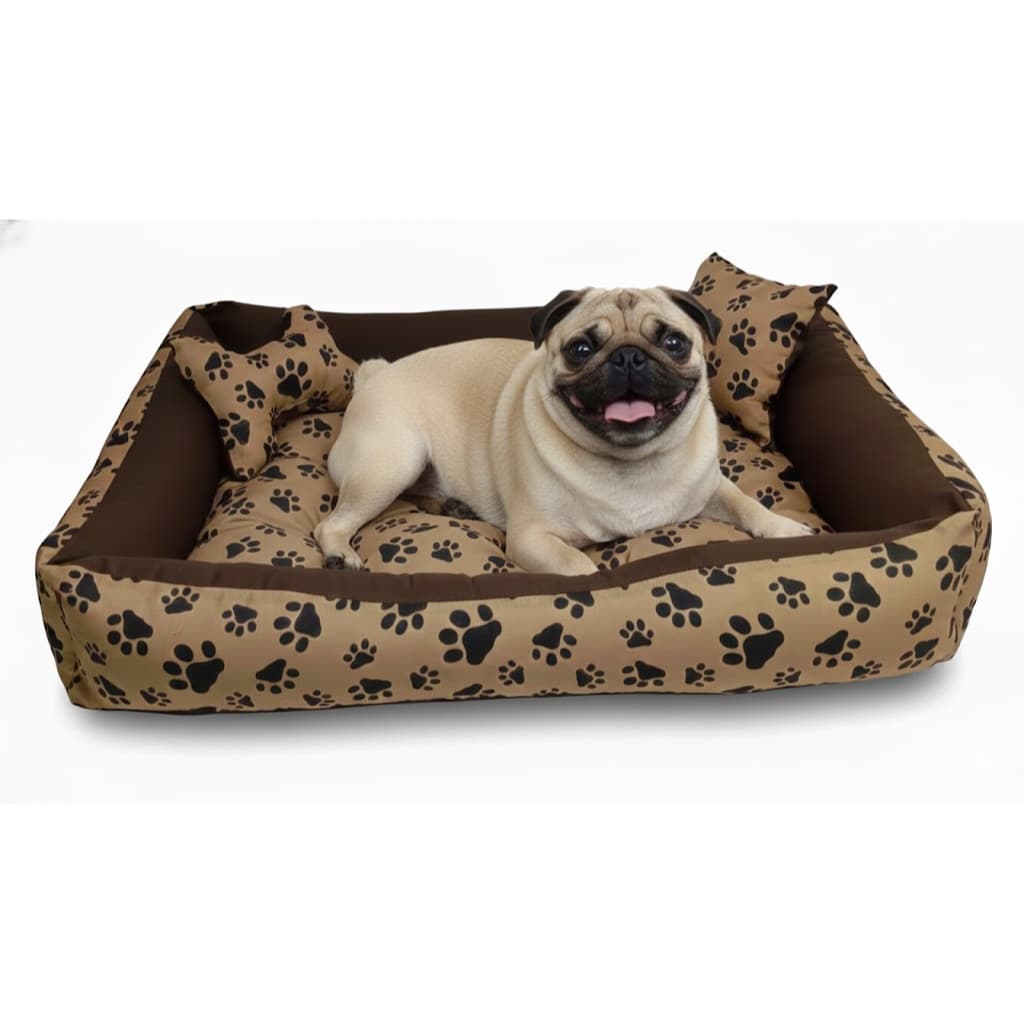 Cama Pet Para Cachorro Porte Médio 80x60 cm Com Mordedores ossinho e Almofadinha
