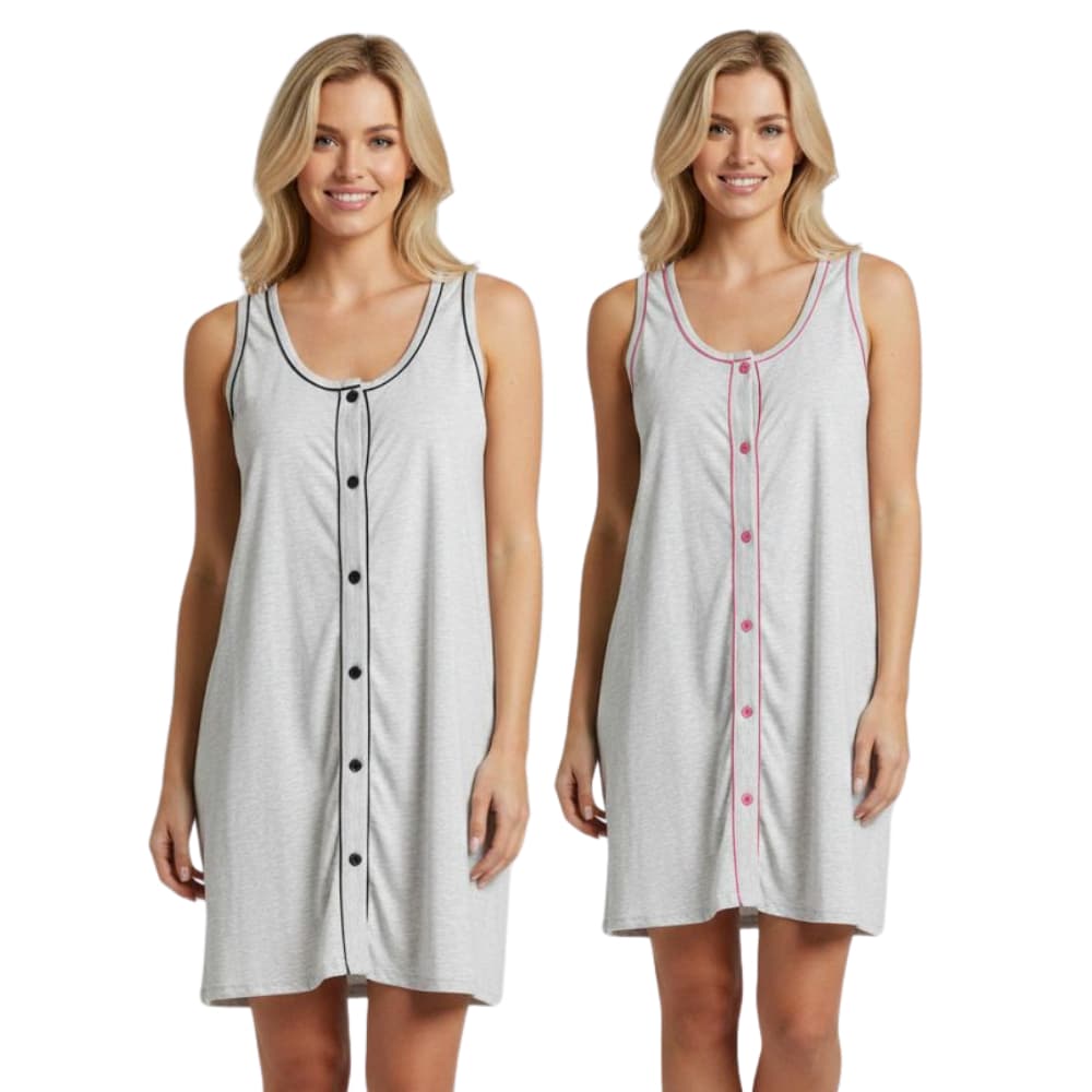 Camisola Regata Aberta Botão Pós Operatório Feminina Conforto e Estilo para Dormir e Relaxar