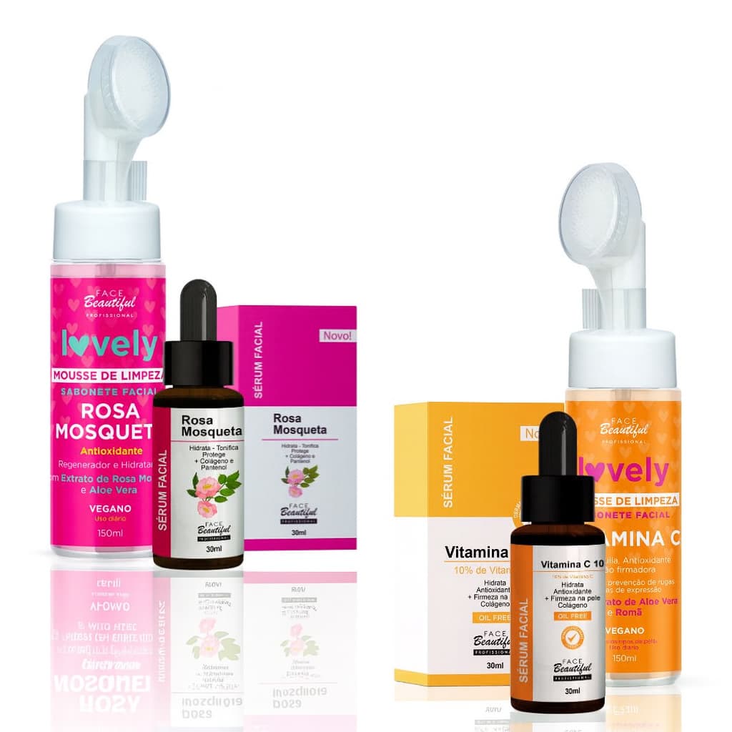 Kit LuminaSkin – Regeneração e Iluminação Mousse e Sérum Face Beautiful