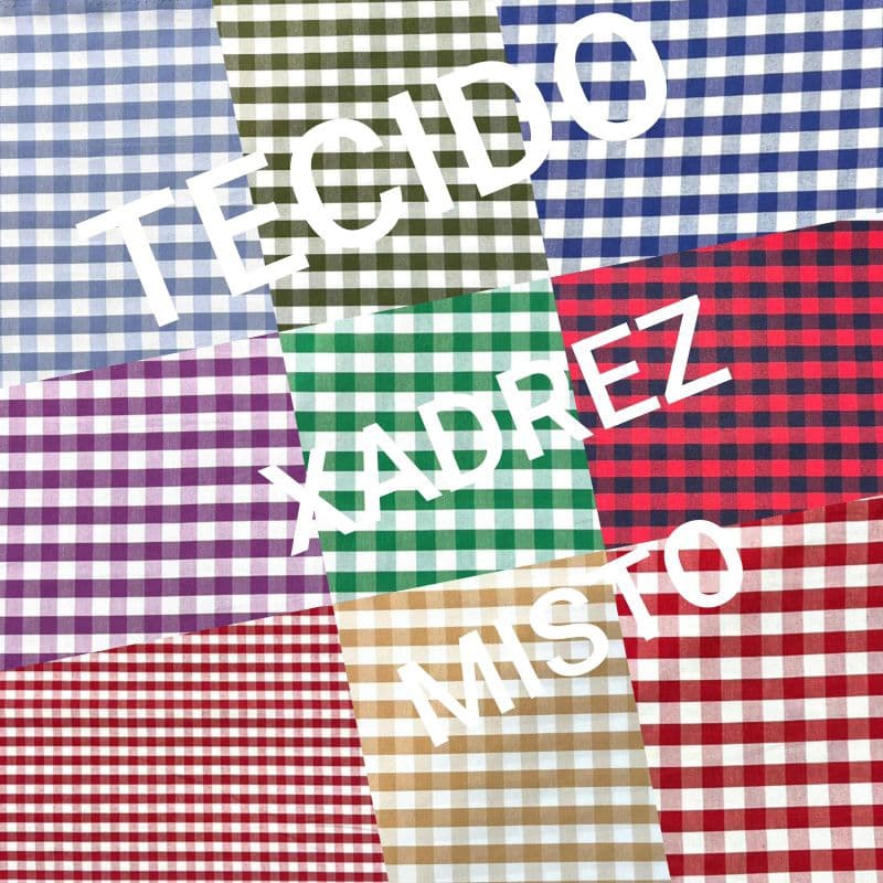 TECIDO XADREZ MISTO - 60% POLIÉSTER 40% ALGODÃO - 1mt x1,50m