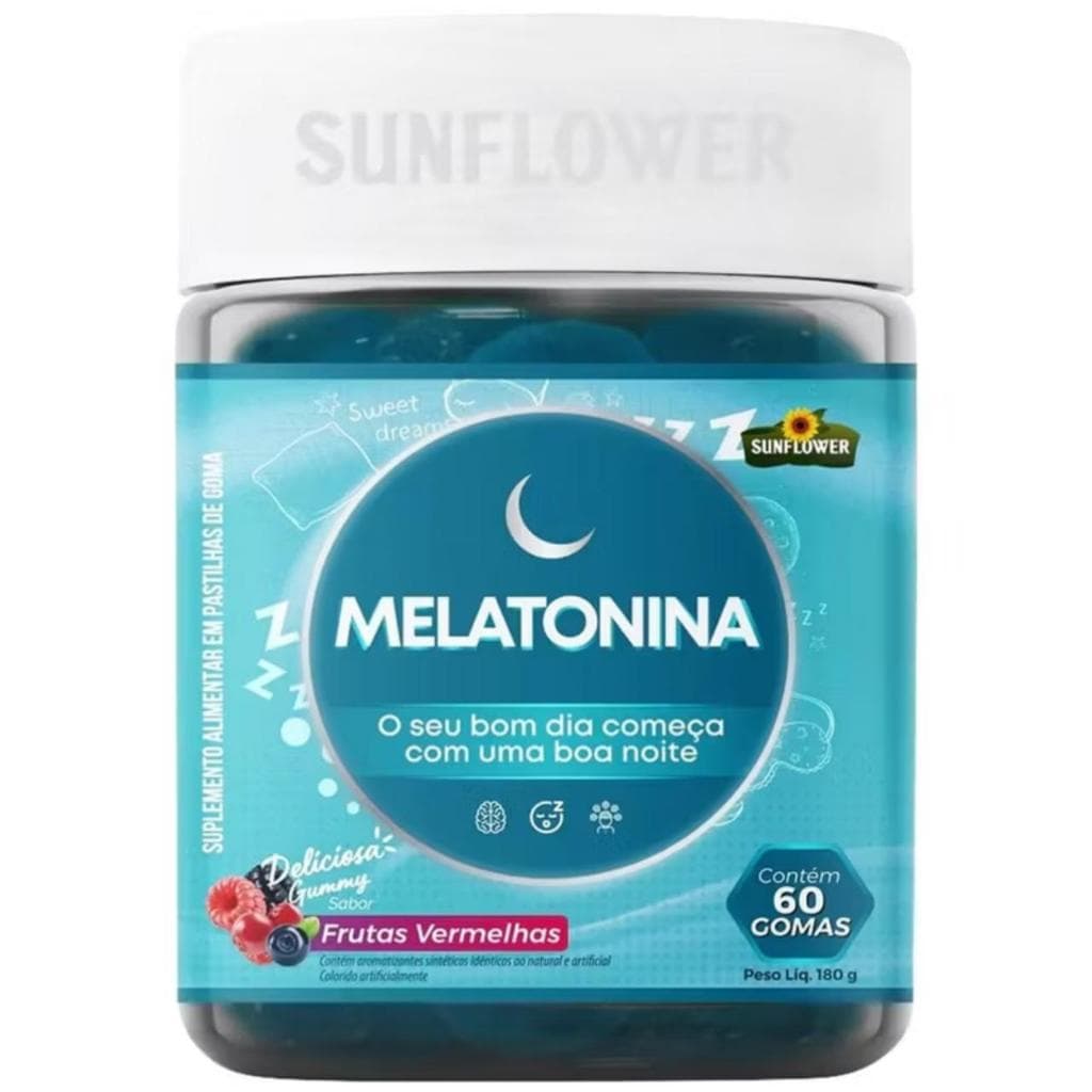 Melatonina Gummy Sunflower Frutas Vermelhas 60 Gomas 0,210mg