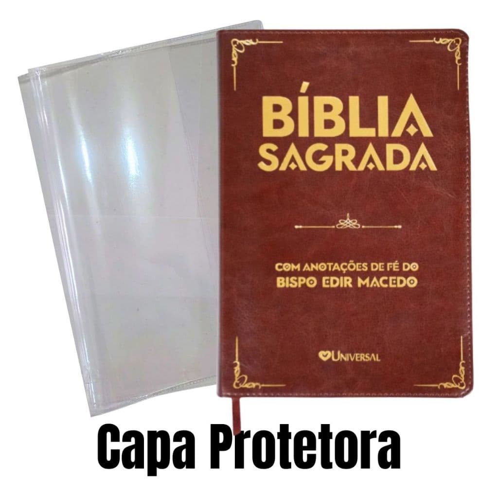 Capa Plástica Transparente Protetora para Bíblia Sagrada com Anotações do Bispo Edir Macedo