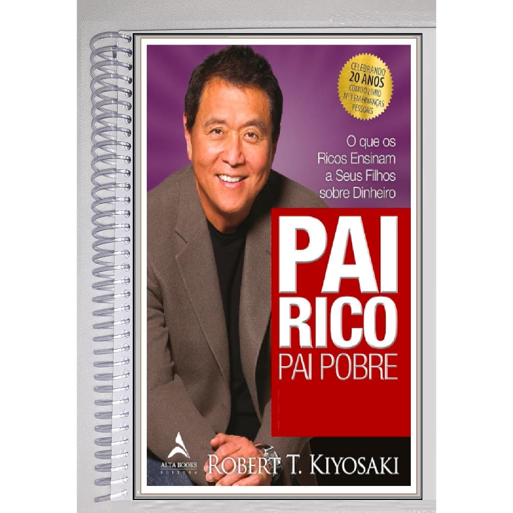 Pai Rico, Pai Pobre - Robert Kiyosaki - Encadernado, Colorido, Formato Livreto, Tam. A5 (21 cm x 14 cm) Ótima impressão