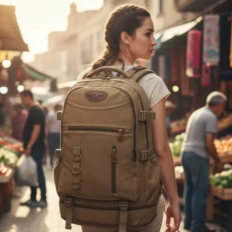 Mochila Lona 60 Litros Expansiva Grande kvn3002