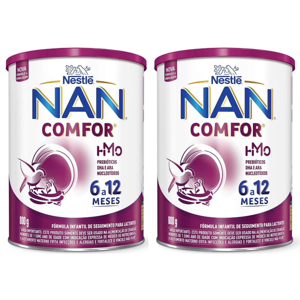 Kit 2 Latas NAN Comfor 6 a 12 meses (ROXO) 800g cada