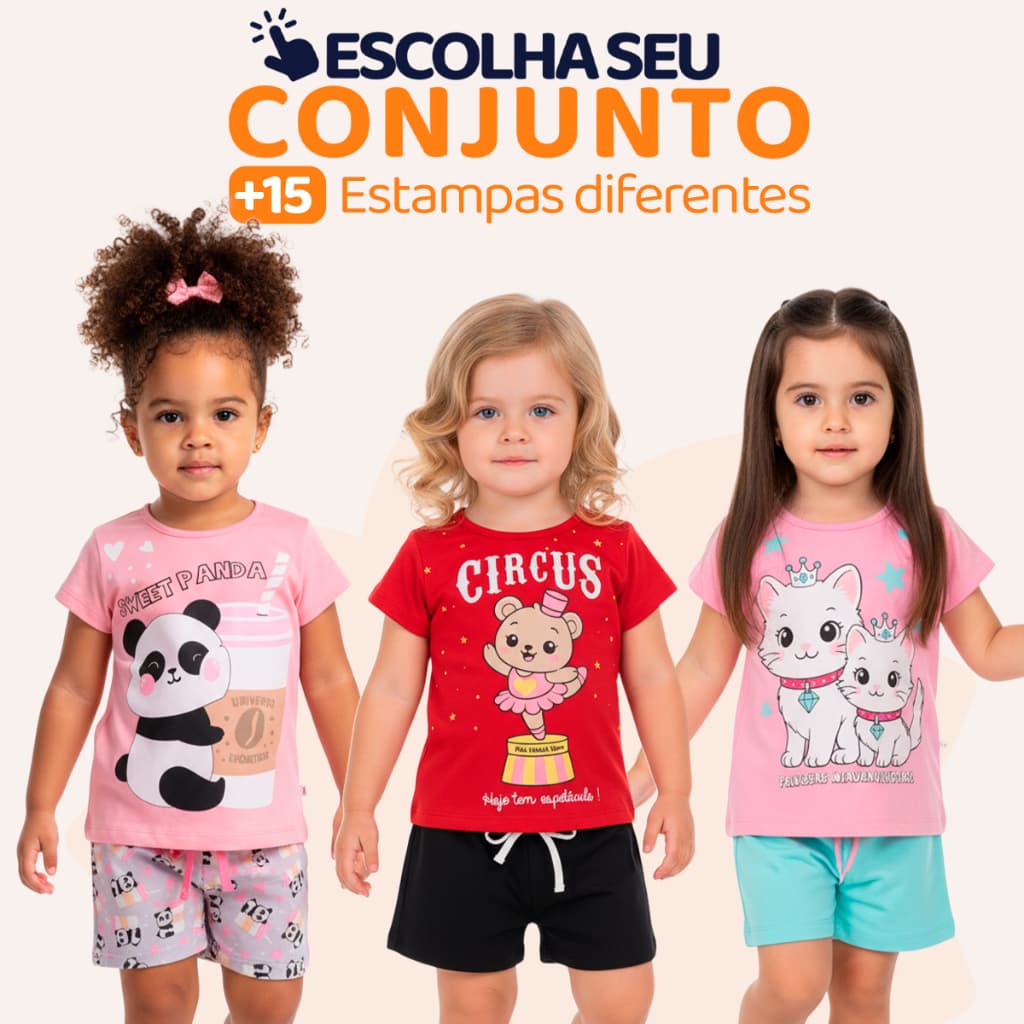 Escolha Seu Conjunto de Bebê Menina Infantil Feminino Verão Manga Curta Roupa de bebê Menina Algodão Tamanho 1 Ao 8 L01