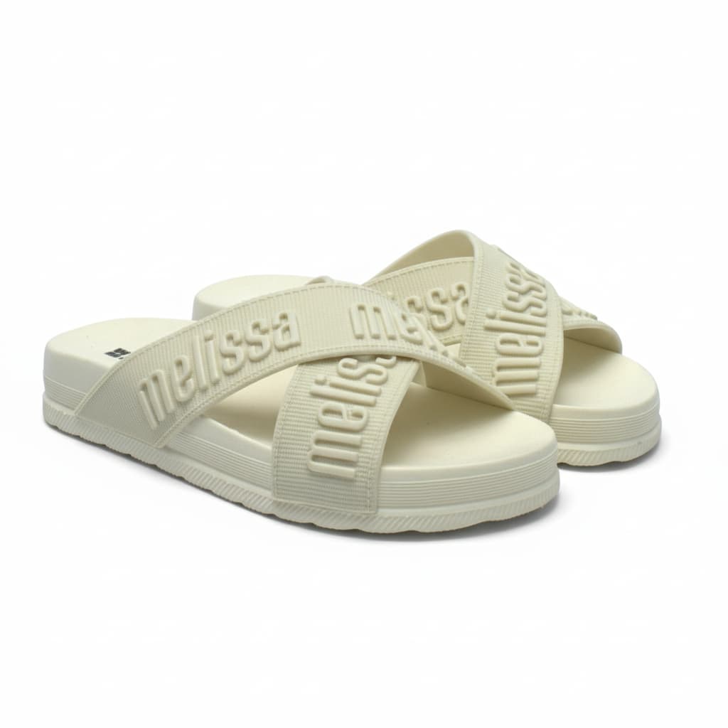 Slide Feminino Melflex com Tiras Cruzadas Confortável Leve Ideal para o Uso Diário