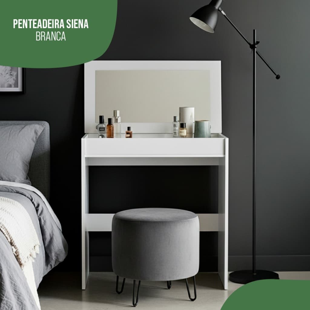 Penteadeira Com Espelho Multifuncional Quarto Camarim Maquiagem