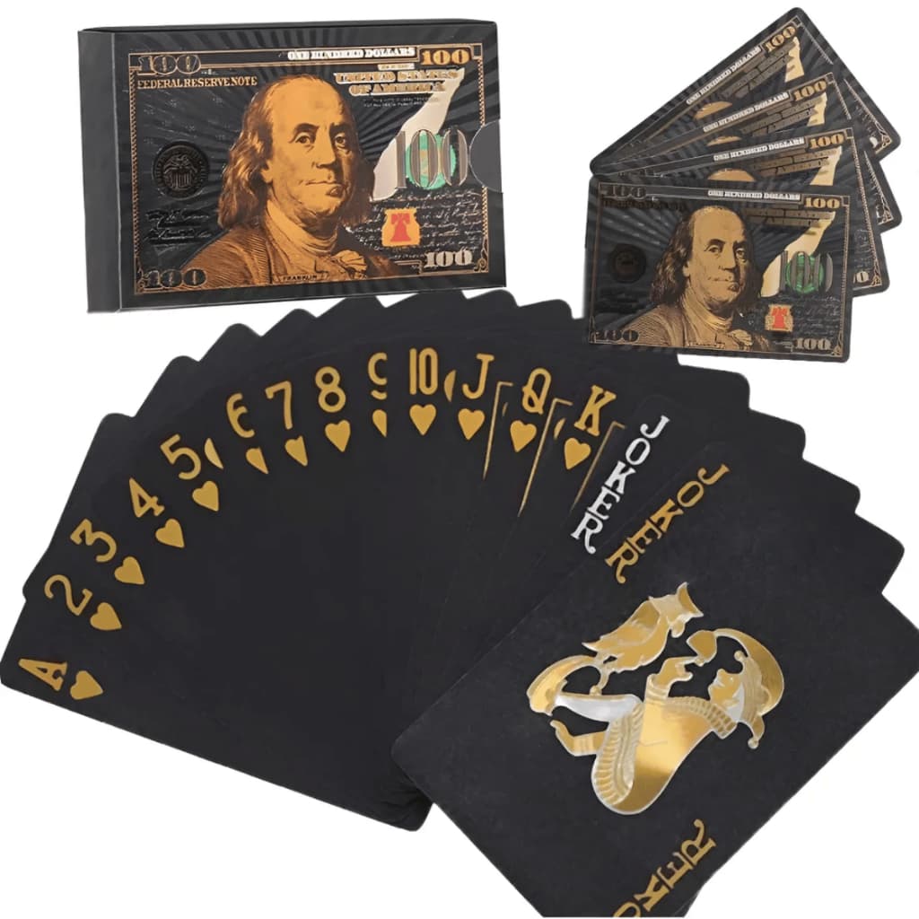 Baralho de Cartas Preto Black & Prata à Prova d’Água – Premium para Truco, Poker e Jogos de Mesa