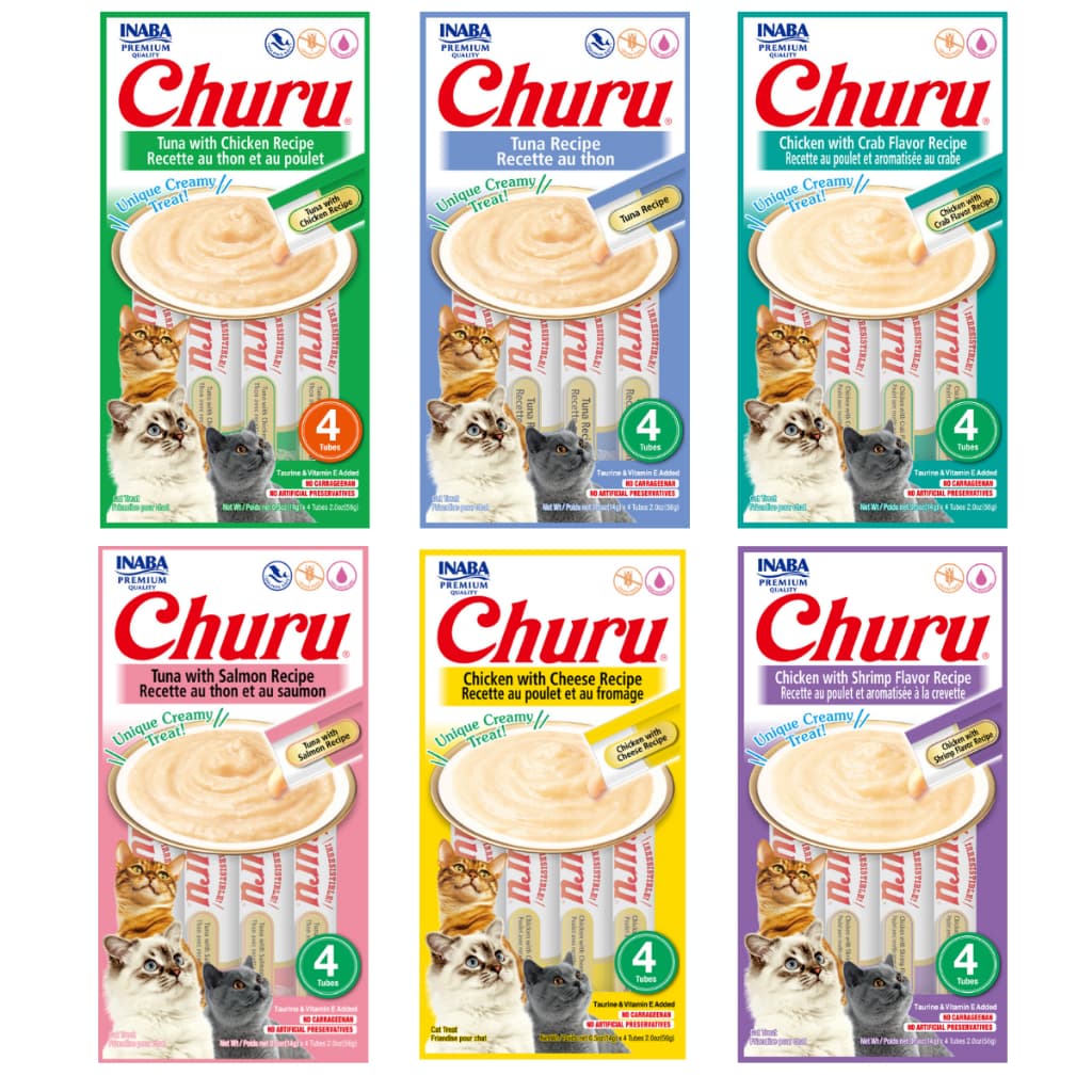 Petisco para Gatos Churu pate umido kit com 6 pacotes