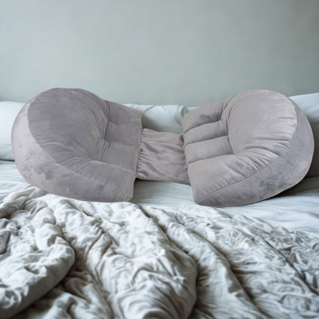 Almofada Para Gravida Ajustável Travesseiro Relaxante Anatômico Conforto Seguro Gestação De Veludo