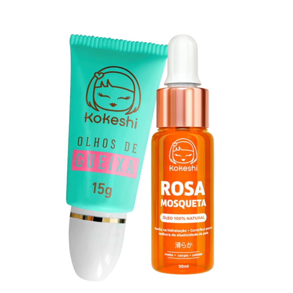 Kit Kokeshi Olhos de Gueixa e Óleo de Rosa Mosqueta com Hidratação Intensa