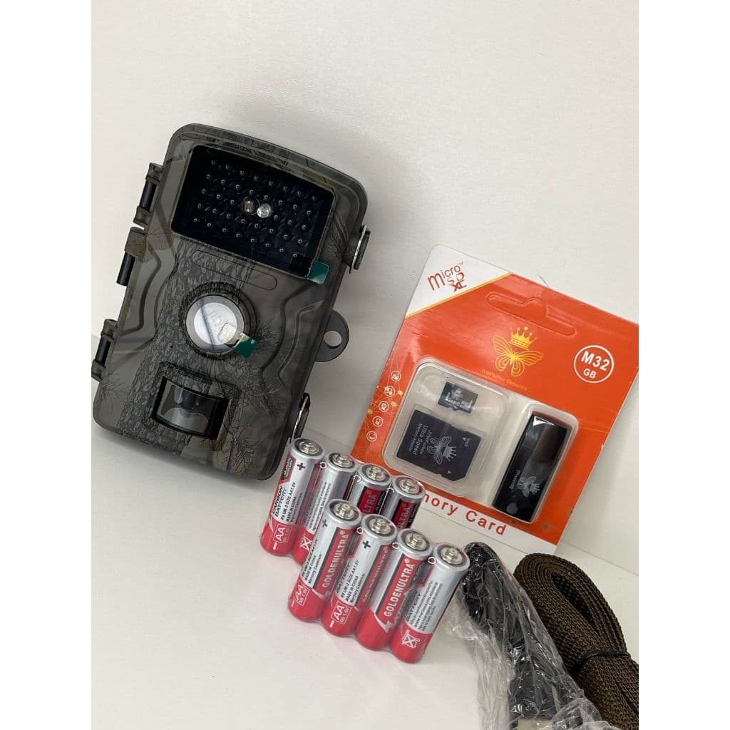 CAMERA DE CAÇA MAIS PRATICIDADE NA TRILHA 1080P INCLUSO 8 PILHAS SOLTA E 1 CARTÃO DE MEMORIA DE 32G TEM TAMBEM ALÇA