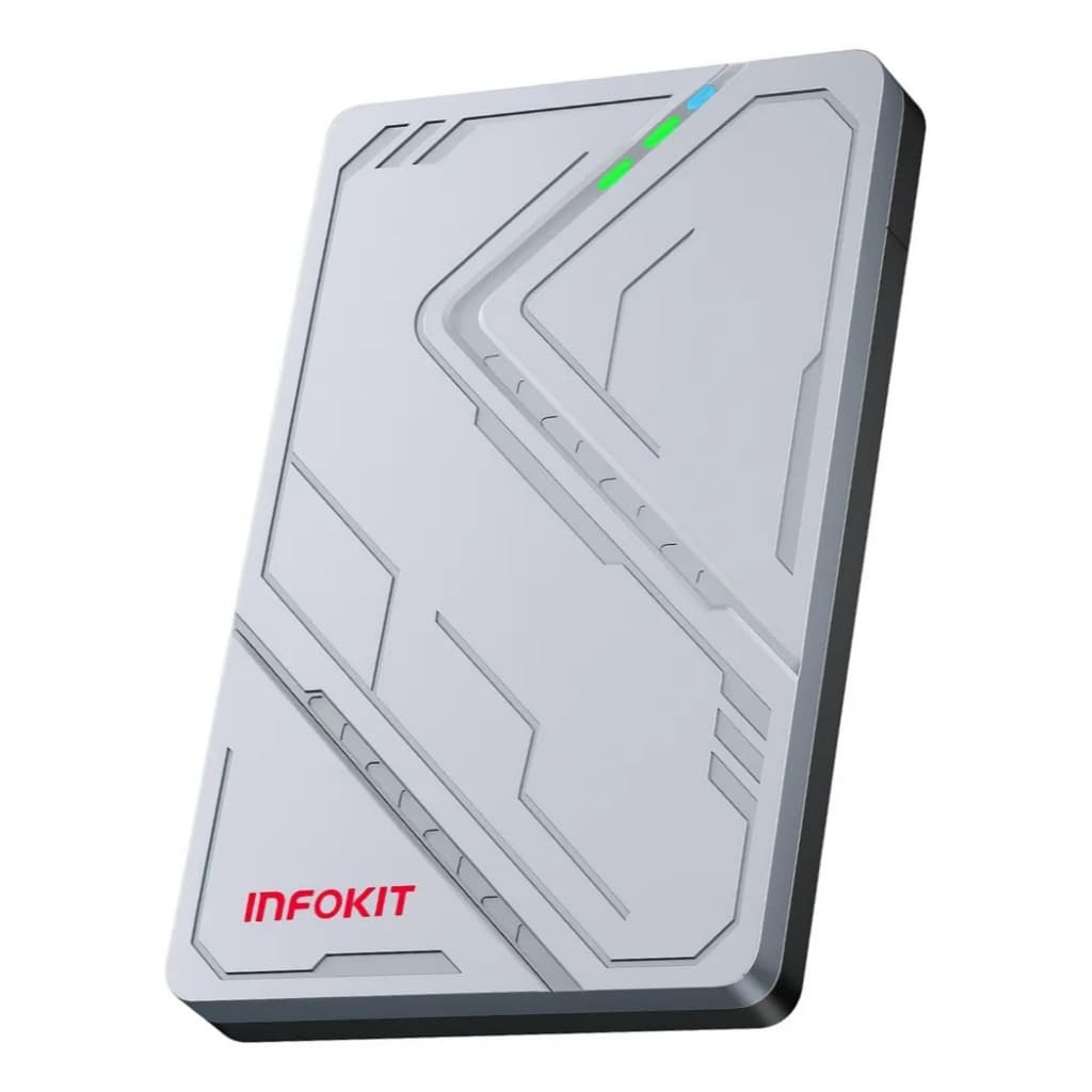 Case para HD 2.5 polegadas SATA III USB 3.1/ 3.0 com LED RGB INFOKIT ECASE PS5 Ps4 Xbox 360 One Pc