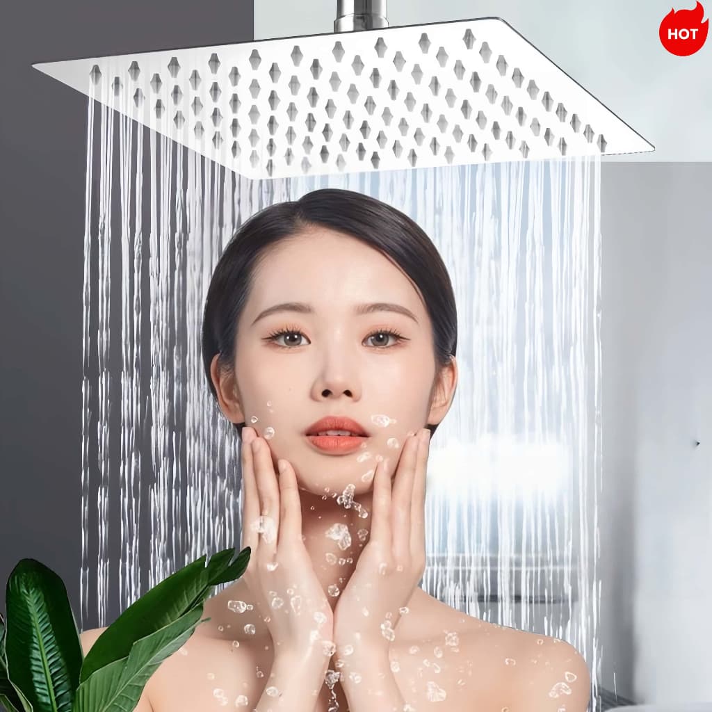 [ Ducha Chuveiro ] Quadrado / Redonda  Banheiro Piscina Area Externa Materia [INOX 201/304] 20*20CM-NÃO É ELÉTRICO