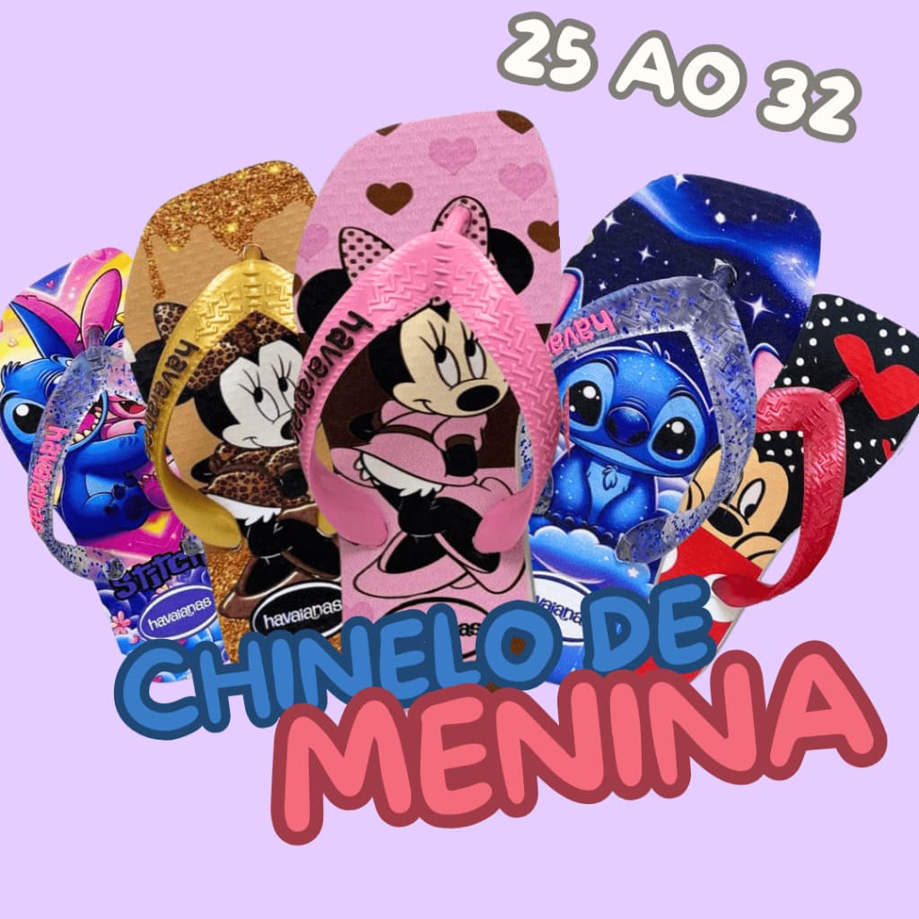 Promoção Chinelo Infantil Fofos Do Tamanho 25 a 32 Super Leve e Macio Ideal p/ dia a dia Envio24h