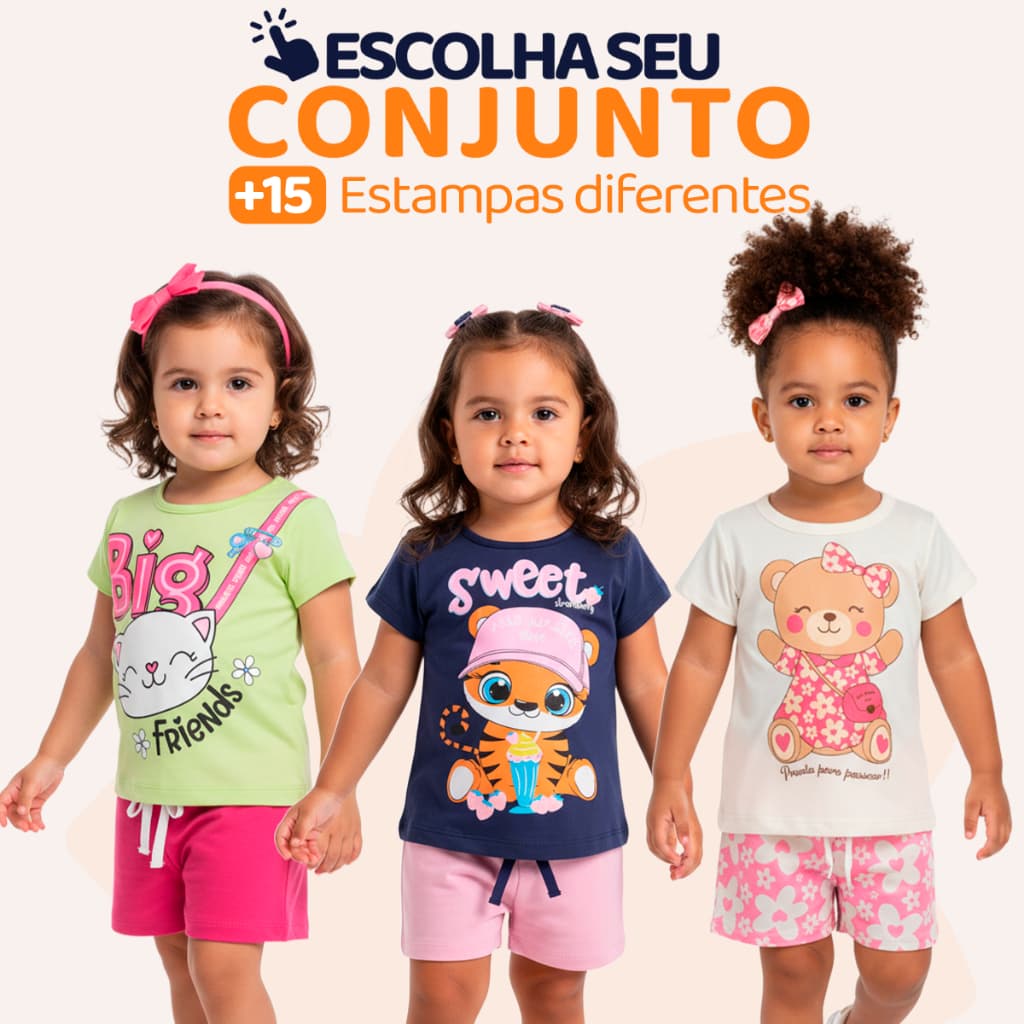 Escolha Seu Conjunto de Bebê Menina Infantil Feminino Verão Manga Curta Roupa de Bebê Feminina Tamanho 1 Ao 8 L02