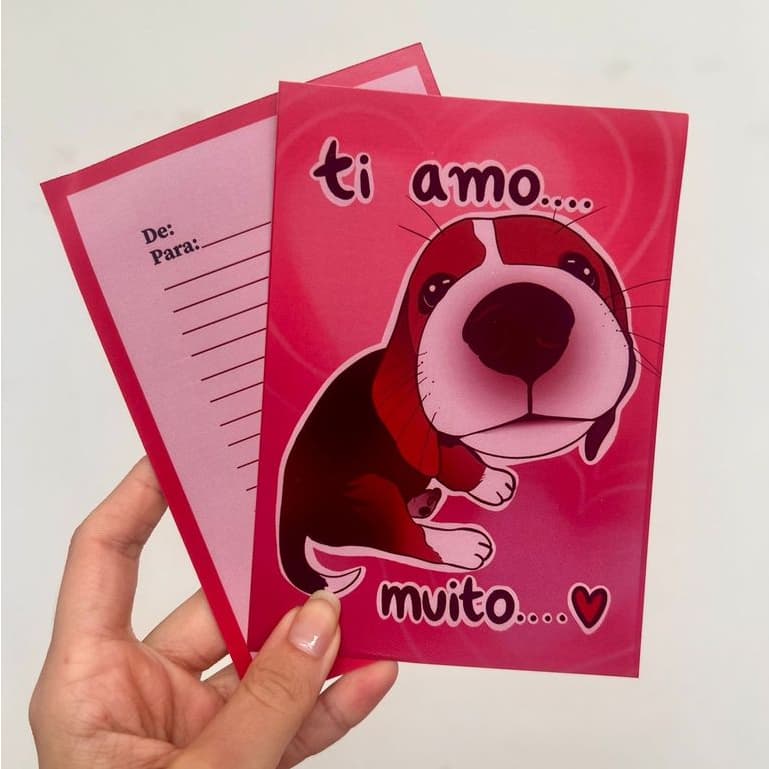 Cartão Hippie Cachorro ti amo