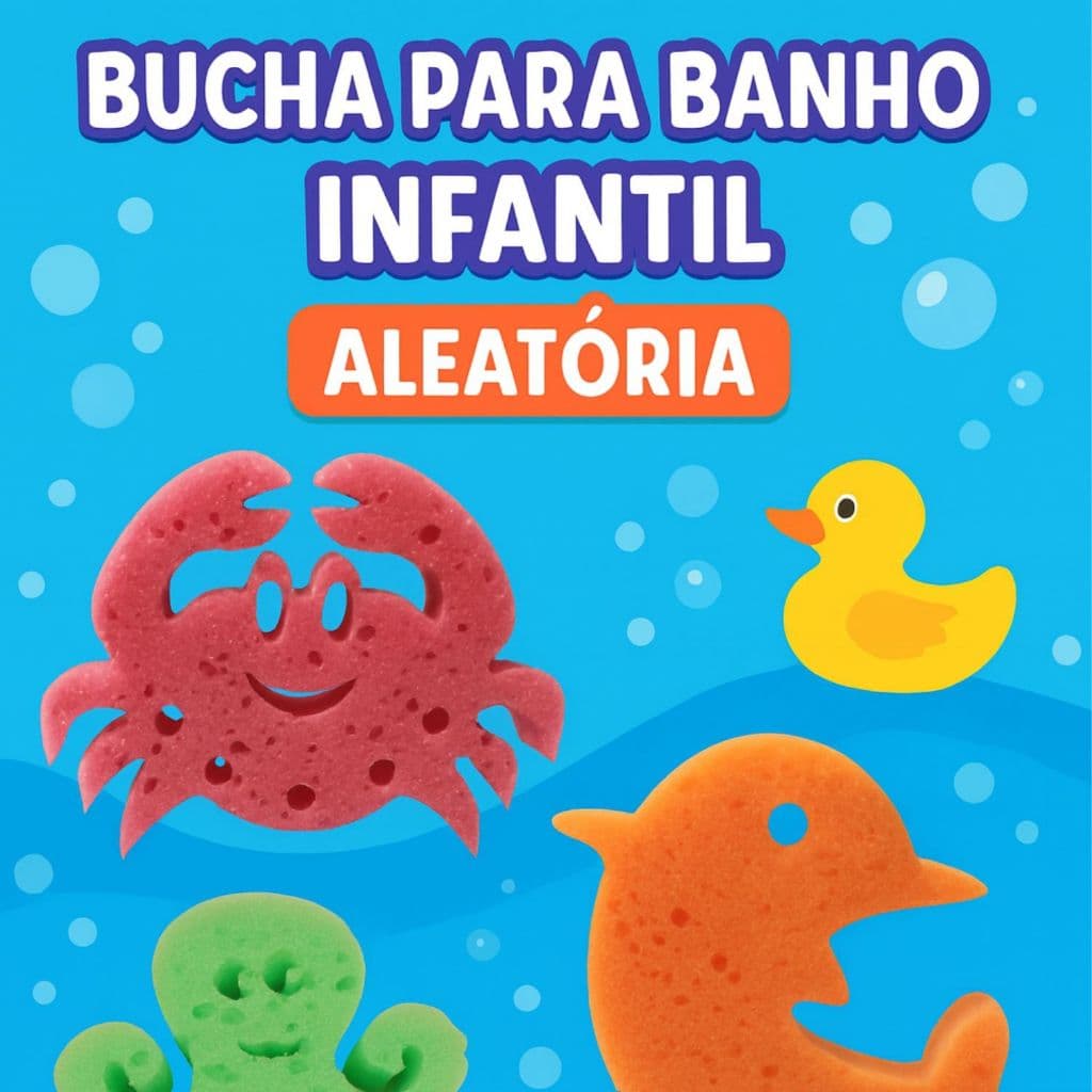 Esponja de Banho Infantil Antialérgica – Modelos Aleatórios e Personagens Diversos