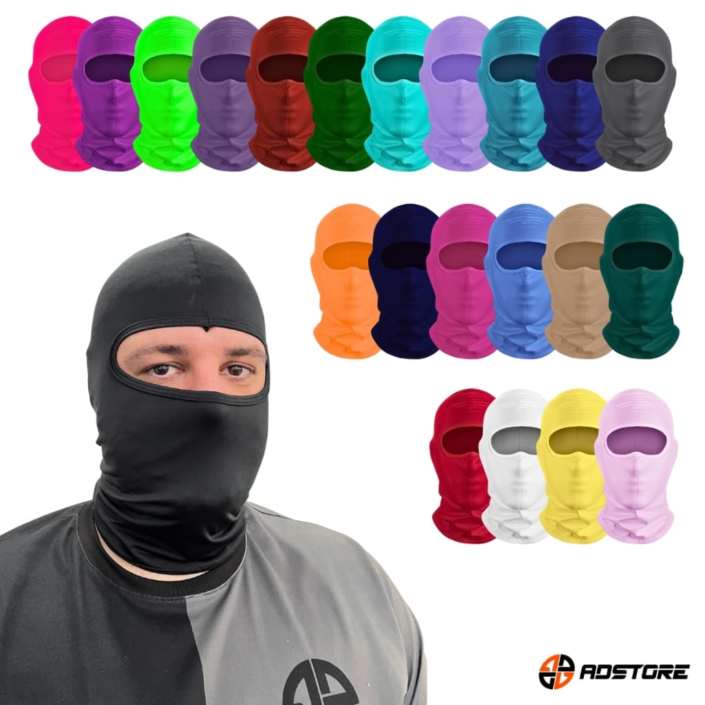 1 Touca Balaclava Ninja ADSTORE Com Proteção Solar UV50+ Gorro Máscara Disponível em várias cores