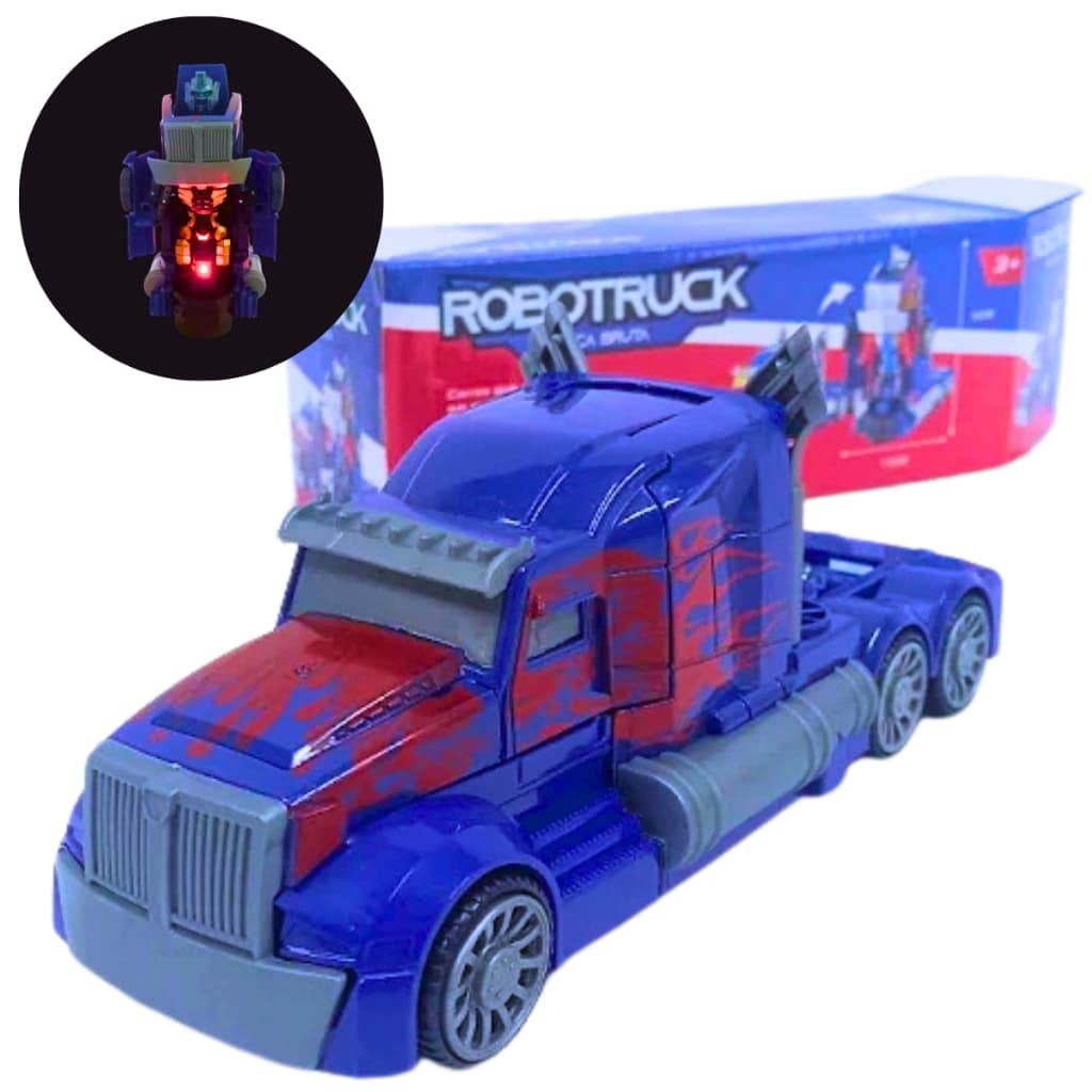 Robo Truck Força Bruta Transforma Transformers Caminhão Luzes Optimus Prime