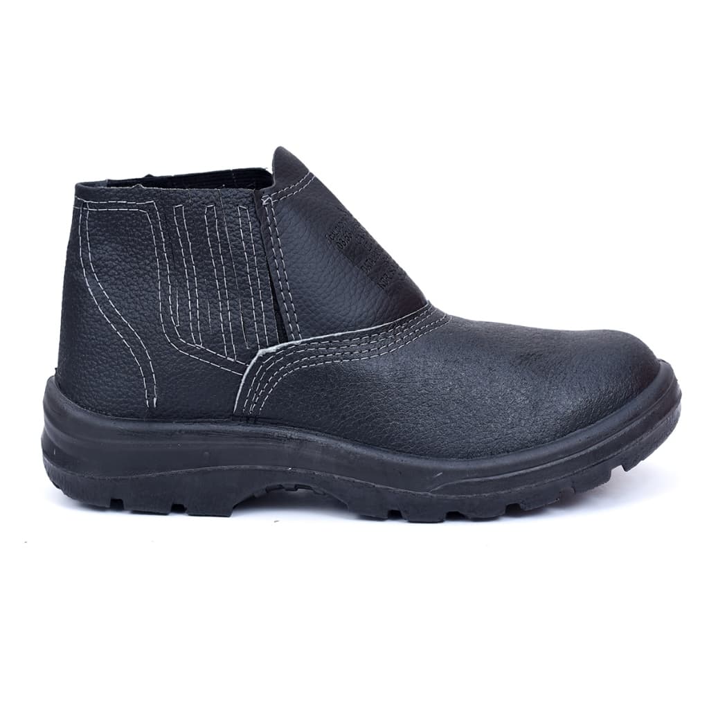 Bota Masculina de Couro para Trabalho Bico PVC com C.A Botina de Segurança EPI Cartom