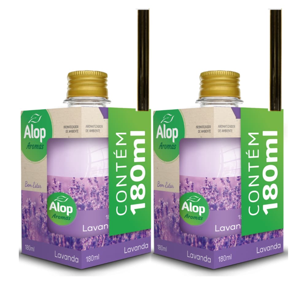 2 Difusor de ambiente Cheirinho Lavanda 180ml Alop