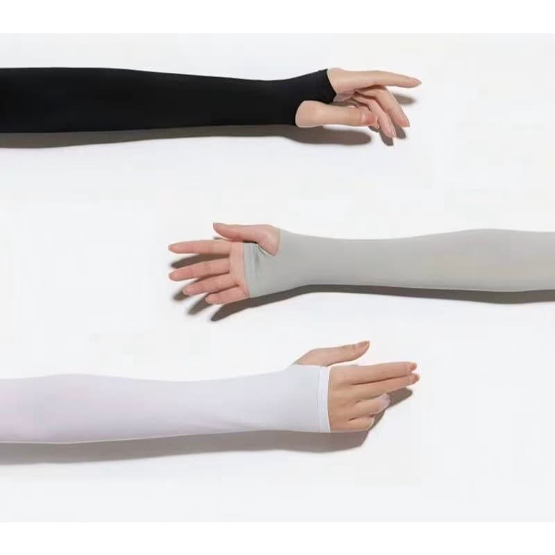 KIT2 Manguito de Seda Proteção Solar Raios UV Fresco e Fina Braço Respirável 40cm