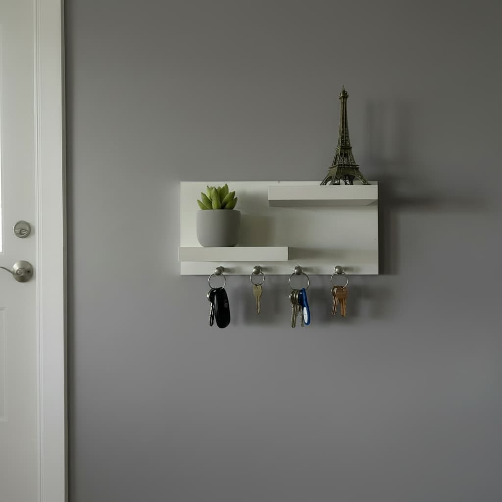 Porta Chaves Com Prateleiras Branco 100% MDF