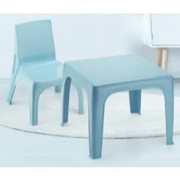 OFERTA Mesinha Pequena Infantil azul+Cadeira Poltrona Educativa INJEPLASTEC