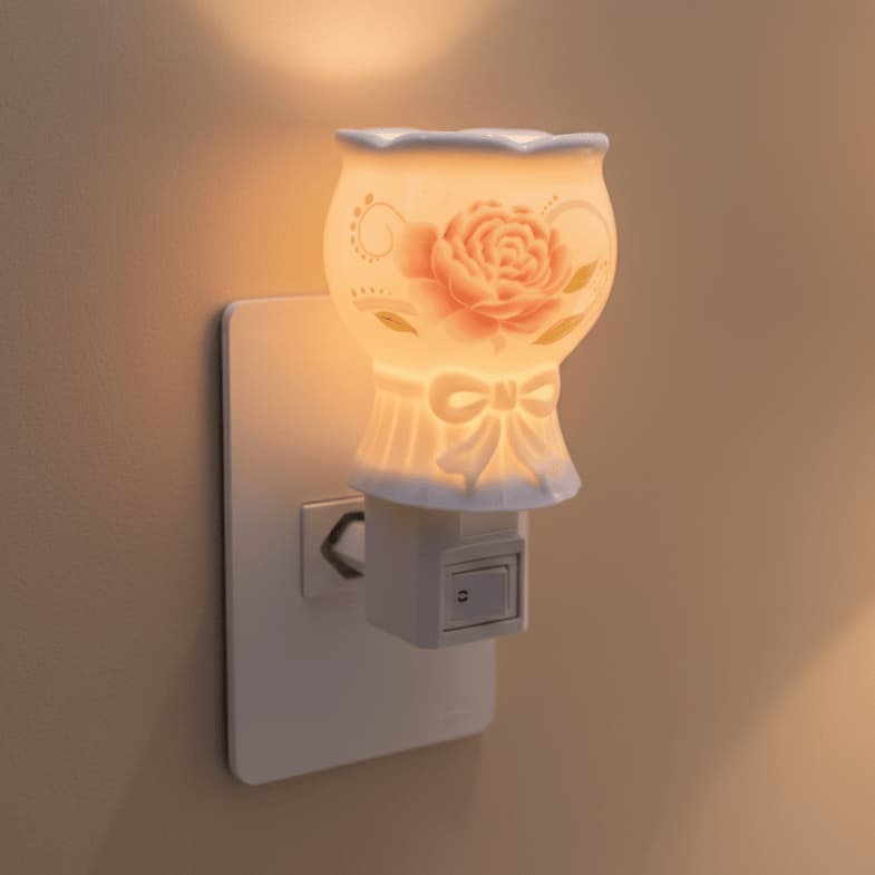 Difusor Elétrico Abajur Rosas Aromatizador Suave Delicado Ambiente Tranquilo Elegante Casa Quarto