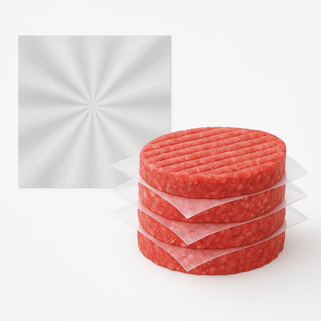 500 folhas Separador Plastico de hambúrguer 15cm x 15cm - Alimentício Resistente não gruda