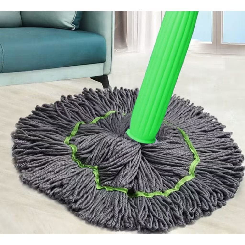 Esfregão Mop Desidratação 2 Em 1 Verde - Esfregão Giratório Automático Para Limpeza De Piso