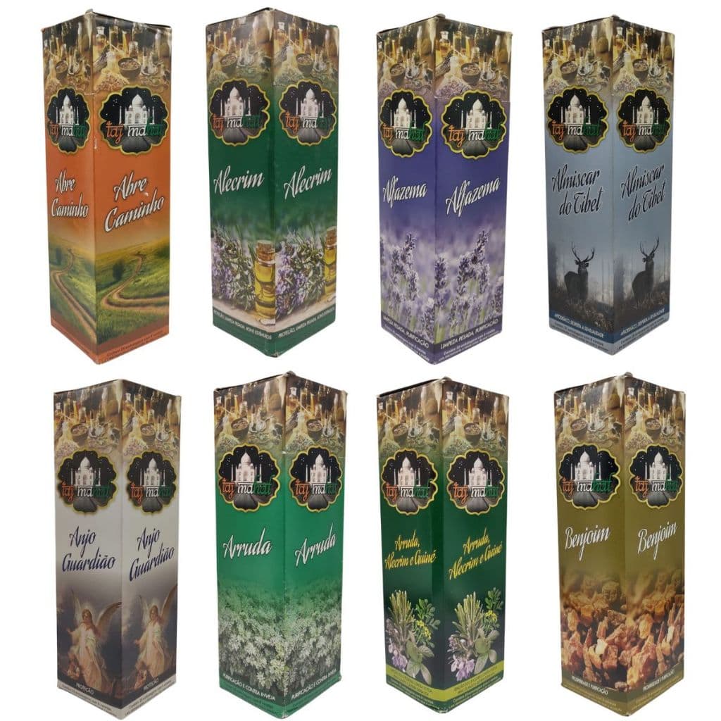 Incenso Taj Mahal Caixa com 25 Embalagens de 8 varetas cada. Total 200 varetas.