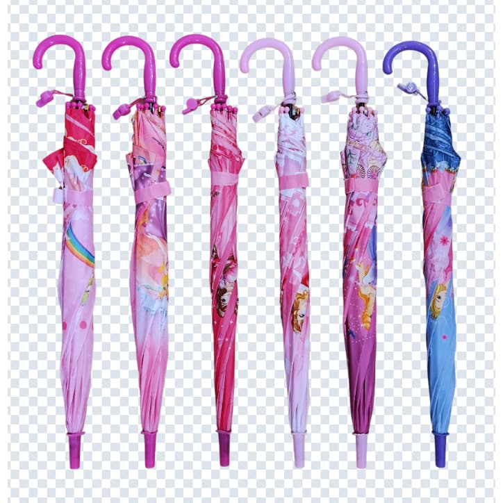 GUARDA CHUVA INFANTIL MENINA PRINCESAS COM  HASTES EM FIBRA - VEM COM APITO