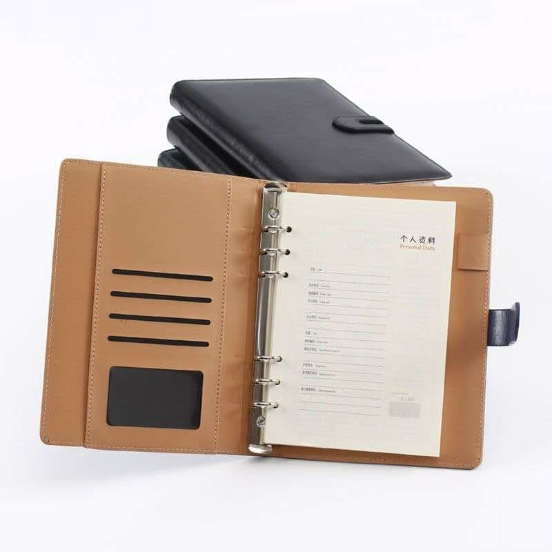 Caderno fichário de negócios premium em couro A5 com 100folhas -2237