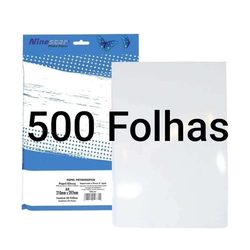 Papel Fotográfico A4 Glossy Brilho 180g 500 Folhas Ninestar do Grupo Masterprint em Oferta!!!!!!!