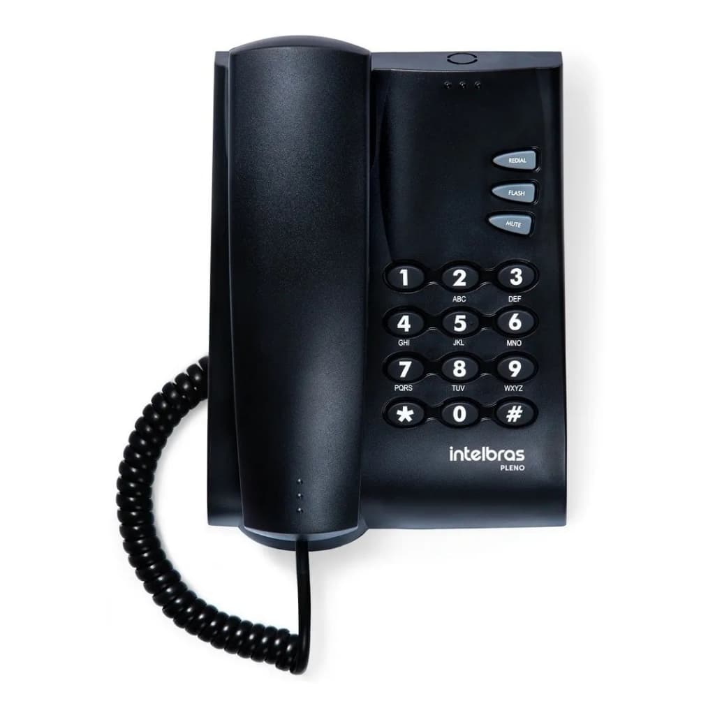 Telefone Pleno Intelbras Com Fio Preto