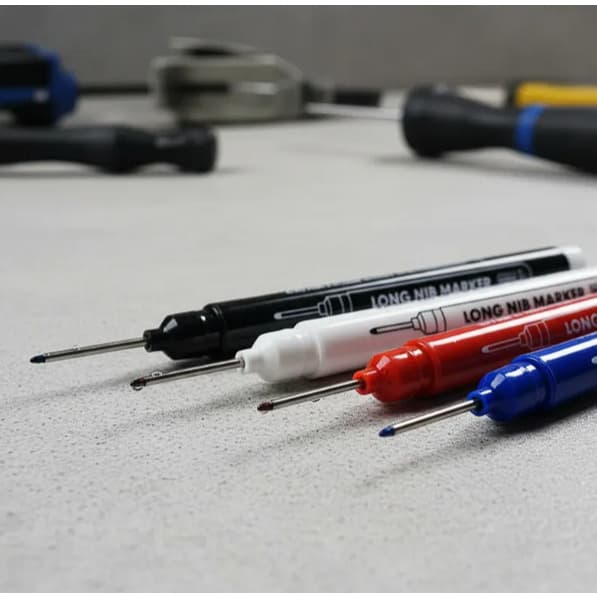 Kit 2,3,4,6 Canetas Marcadoras Permanente Ponta Longa 20mm Para Madeira , Cerâmica E Construção